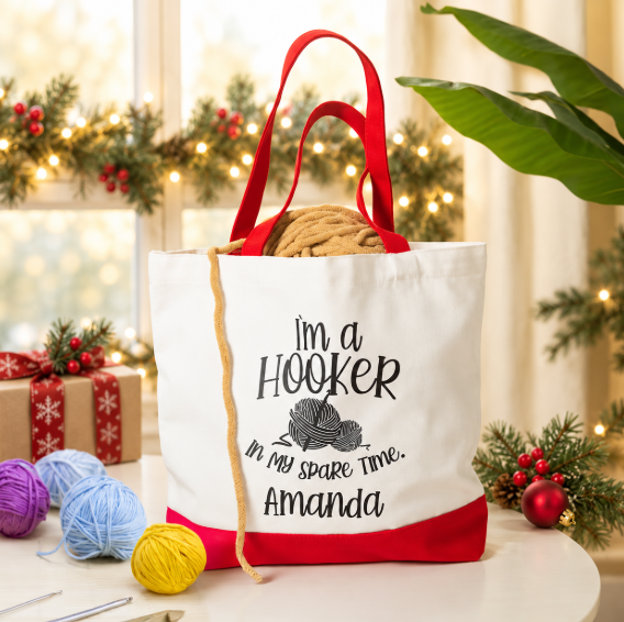 mam knitting tote bag for christmas